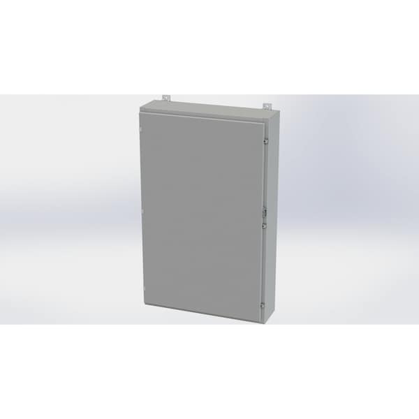 Clamps with Padlock Hasp Electrical Enclosures, 48 in H, 8 in D, 30 in W, NEMA 4, Carbon Steel